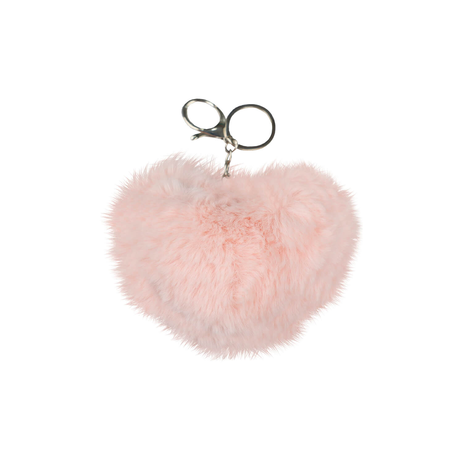 Keychain Light Pink Heart Fluffy