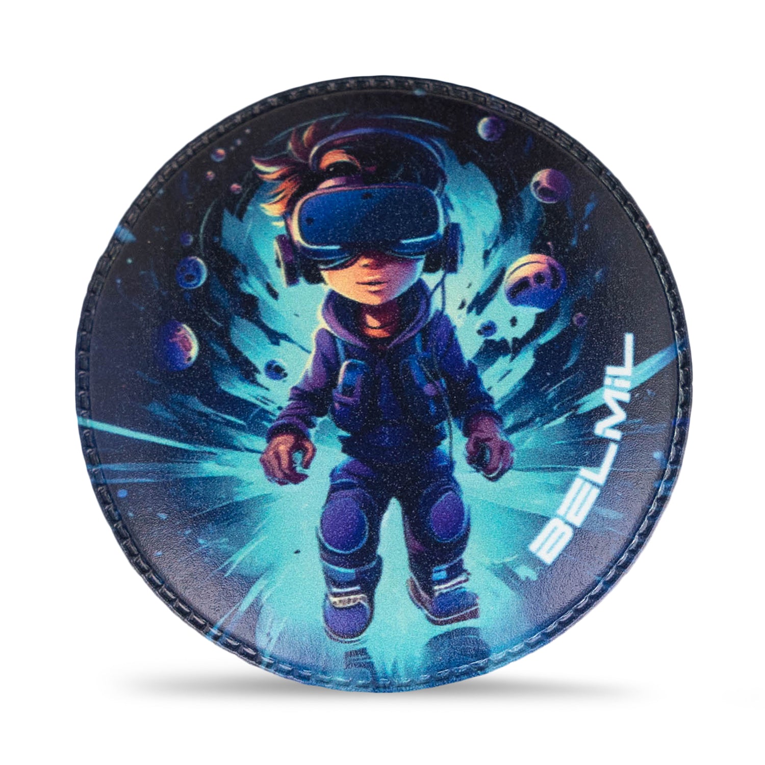 The Belmil Patch Set – 3-Piece Velcro Patches "Gamer’s World" displayed on a backpack, highlighting personalization options.