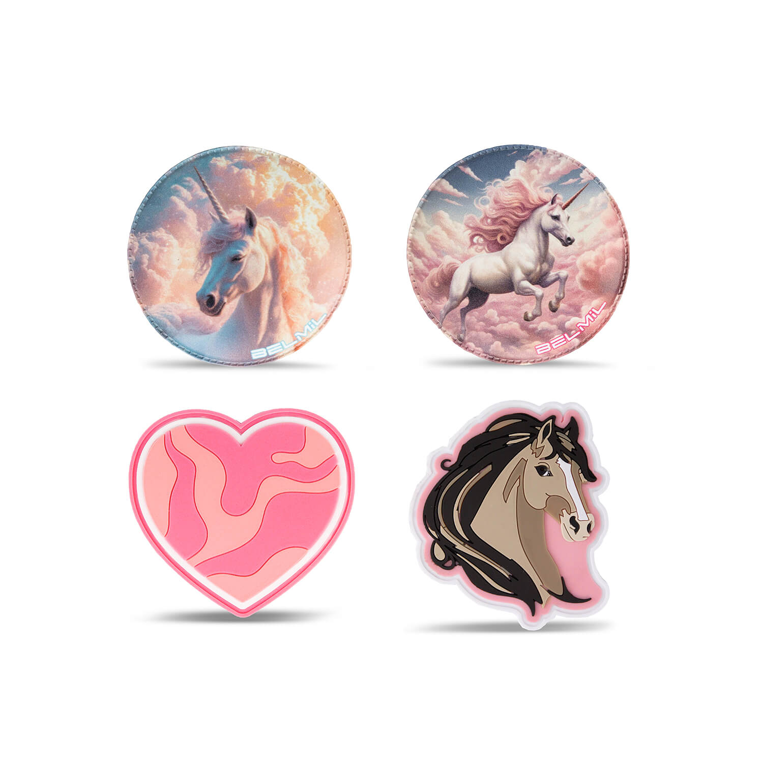 Belmil Patch Set – 4-Piece Velcro Patches "Horse Love"