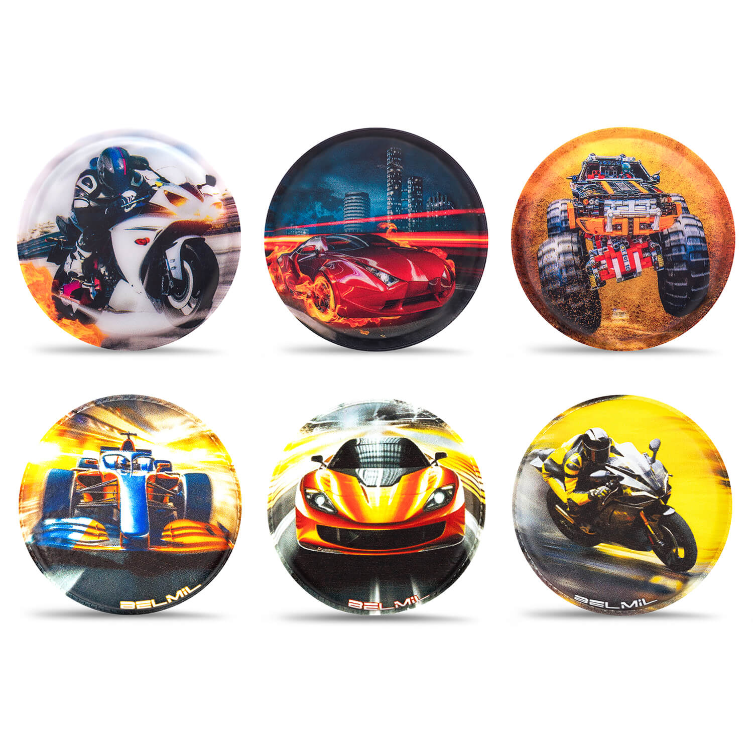 Belmil Patch Set – 6-Piece Velcro Patches "Race Masters"