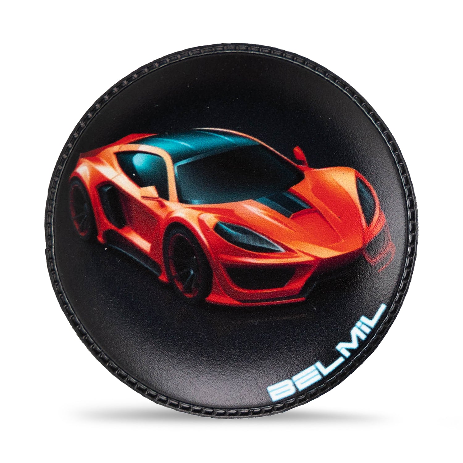 Belmil Patch Set – 3-Piece Velcro Patches "Orange Car" showcasing one of the dynamic Formula-style race car patches for young motorsport fans.