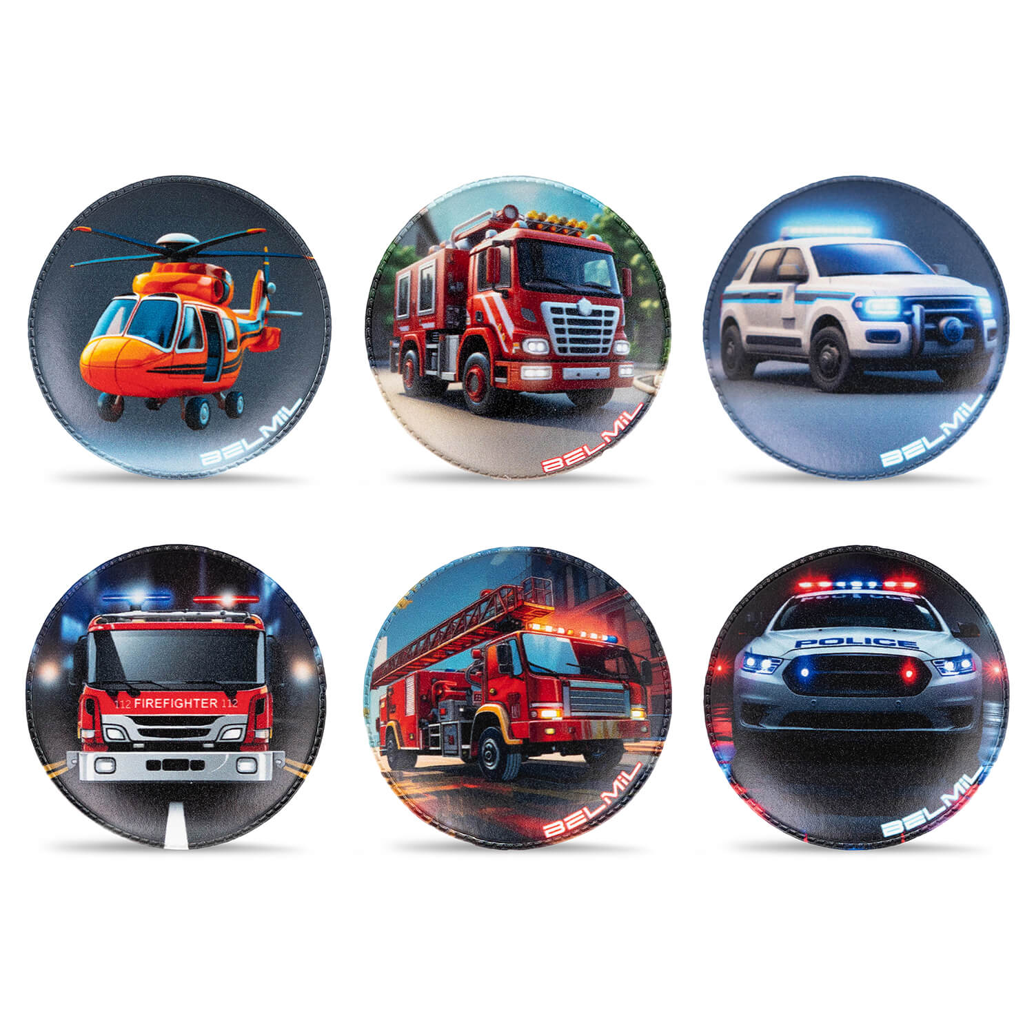 Belmil Patch Set – 6-Piece Velcro Patches "Rescue Crew"