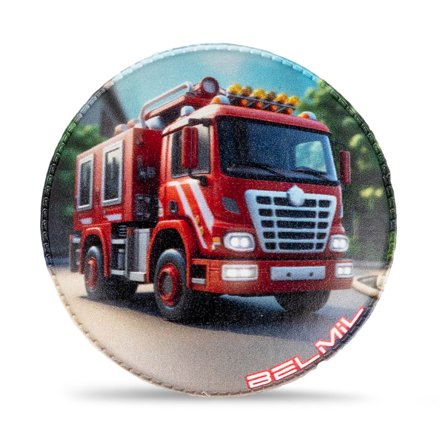 Belmil Patch Set – 3-Piece Velcro Patches 'Rescue Team' showcasing the police SUV patch with flashing lights, great for kids' bags.