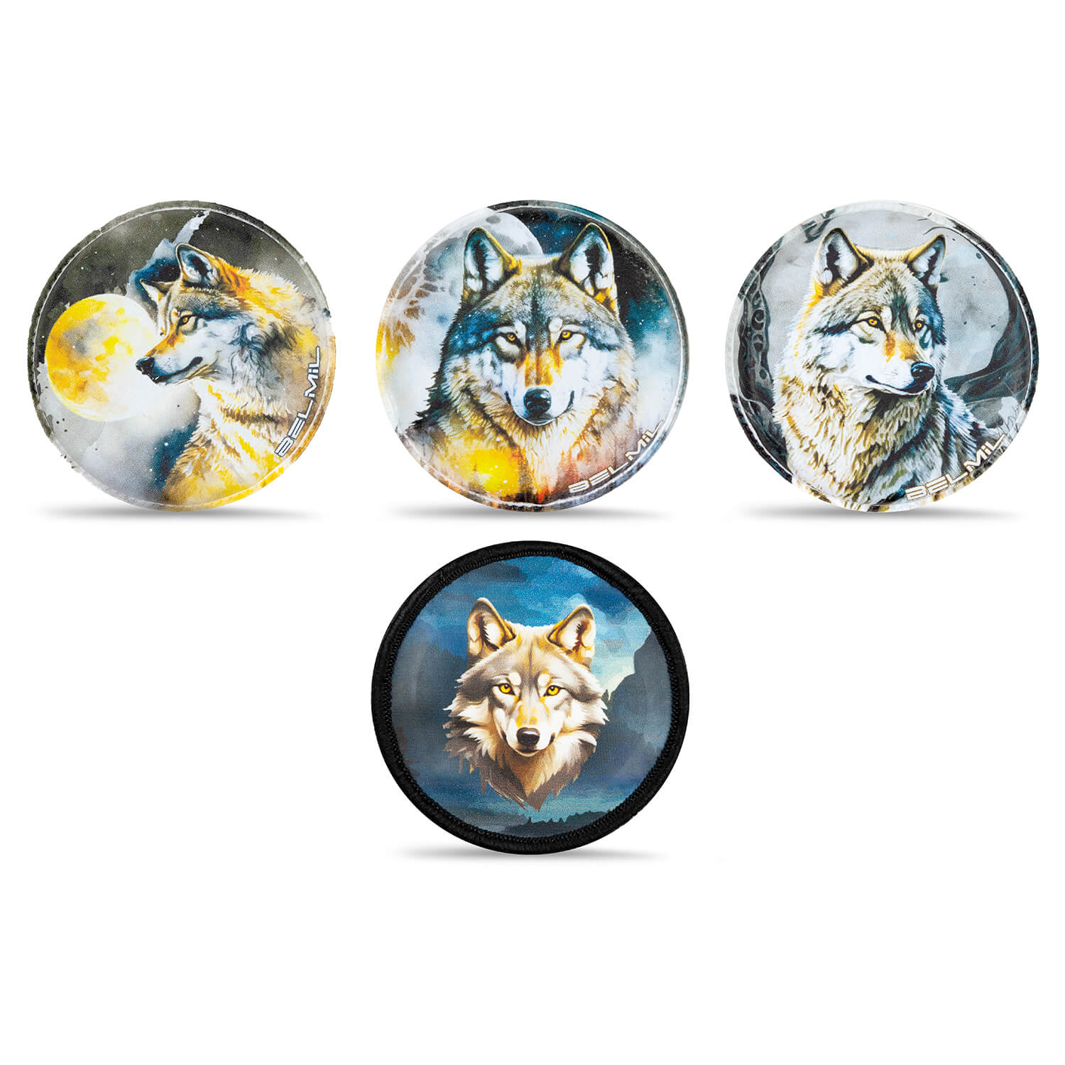 Belmil Patch Set – 4-Piece Velcro Patches "Wolf Pack"