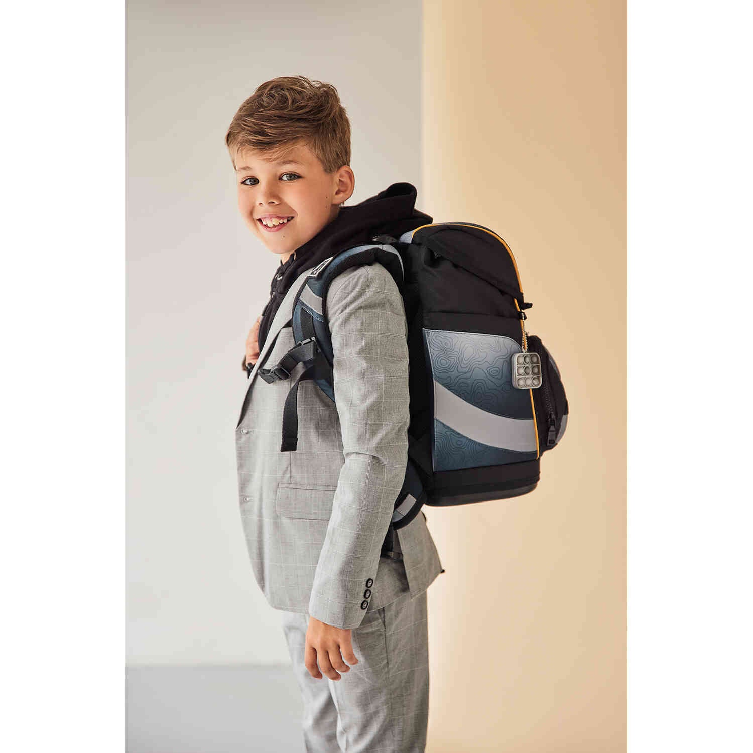 Smarty Plus Black Grey Schoolbag set 5pcs.