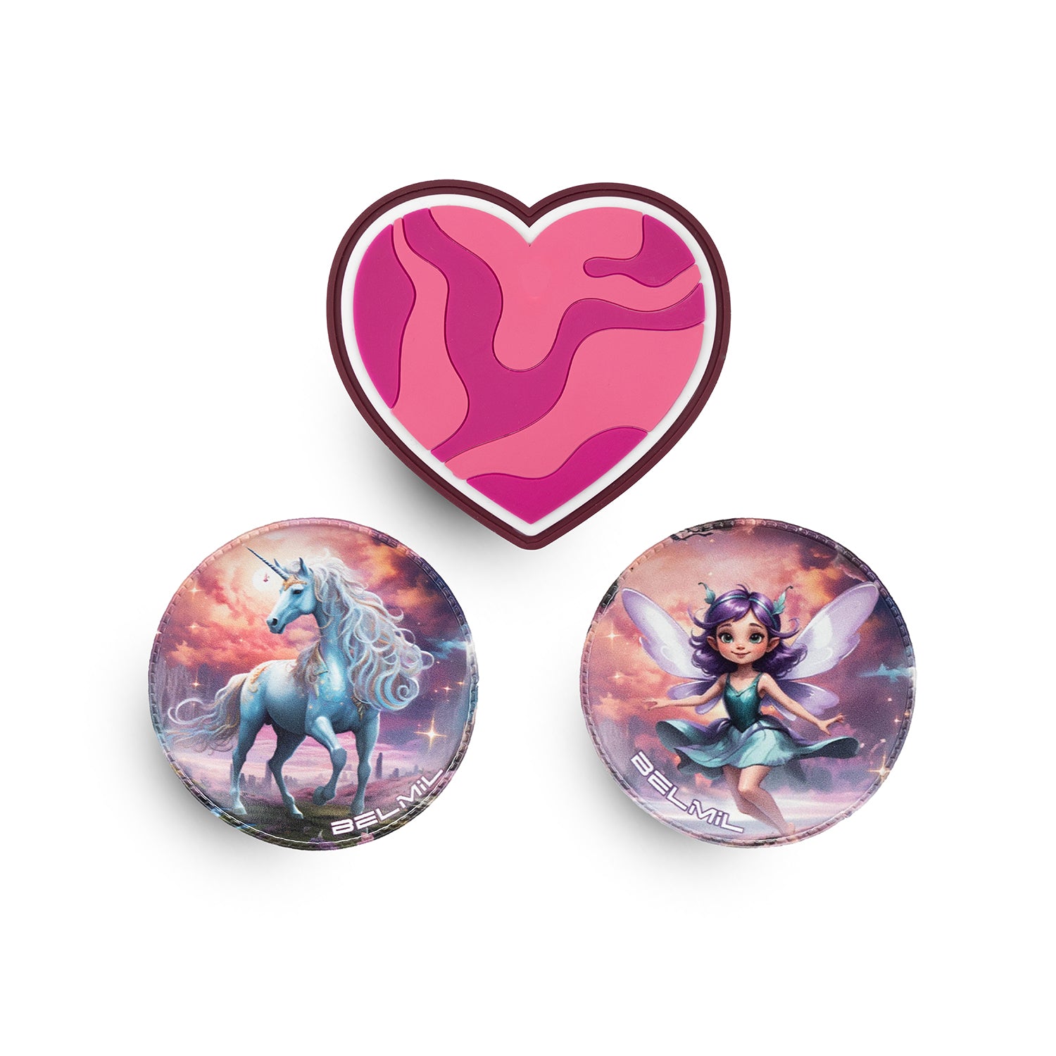 Belmil Patch Set – 3-Piece Velcro Patches "Fairytale" featuring a magical unicorn design.