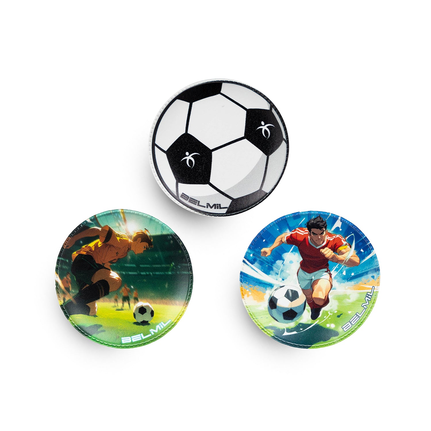 Belmil Patch Set – 3-Piece Velcro Patches 'I love Football' featuring a dynamic football player design.