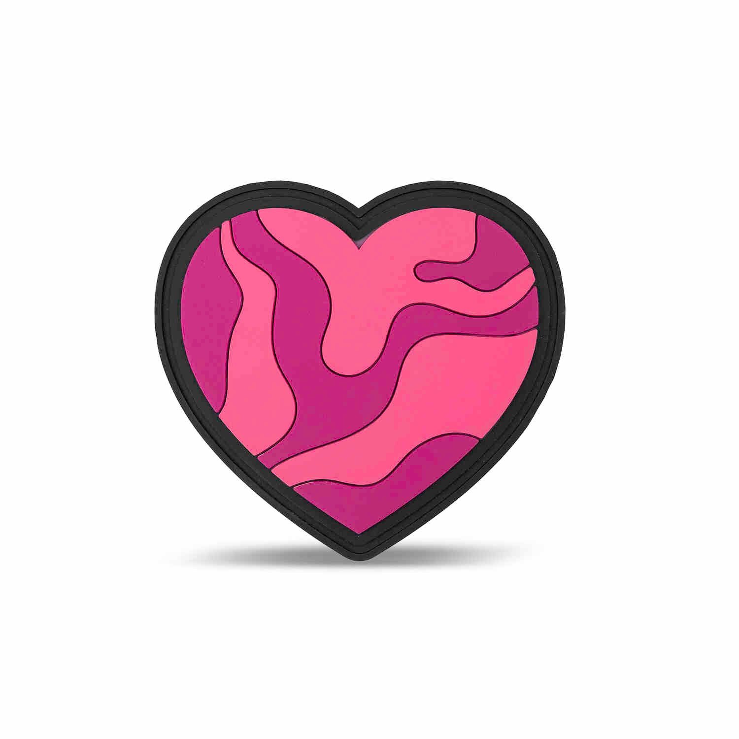 Velcro Gummi Patch Pink and Super Pink Heart