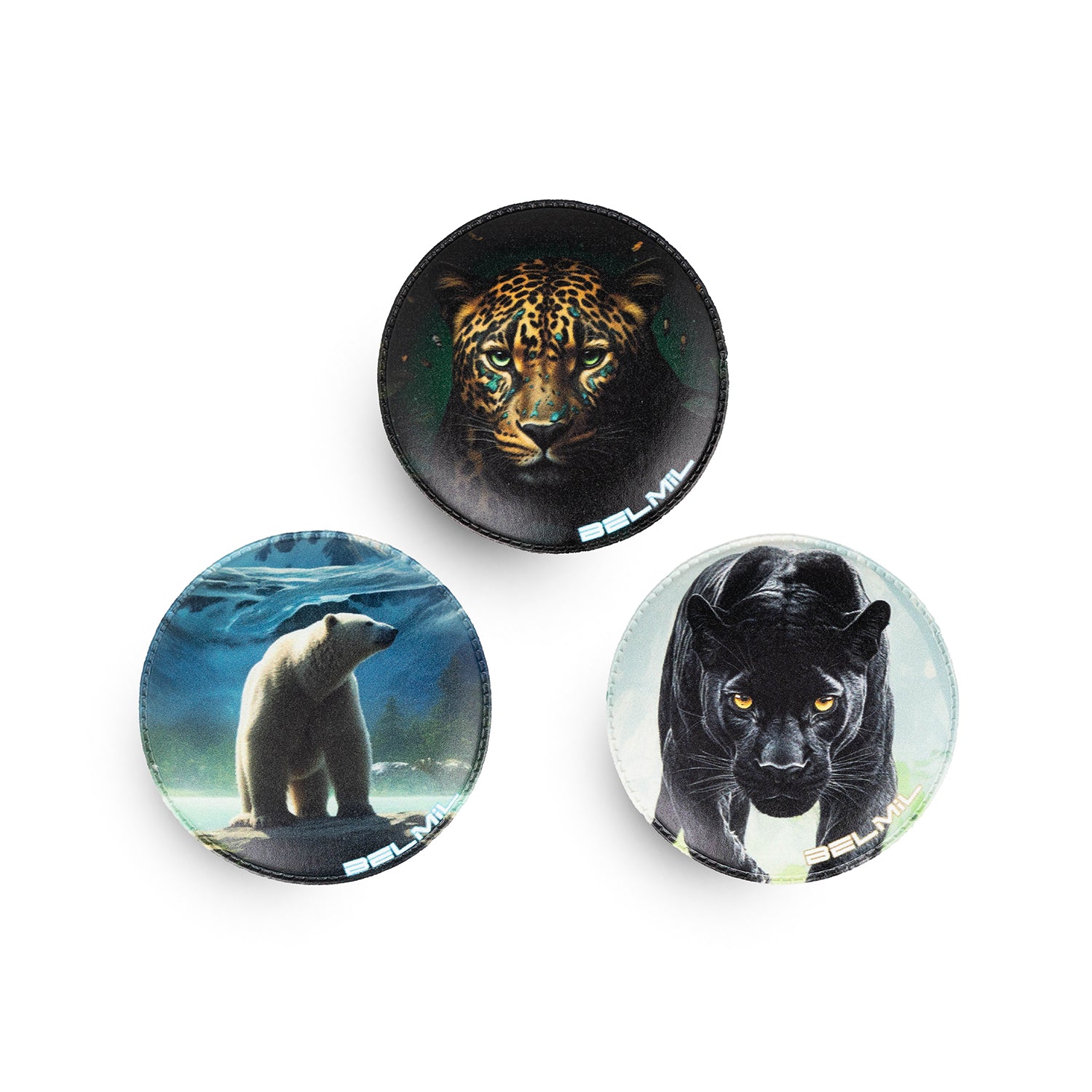 Belmil Patch Set – 3-Piece Velcro Patches 'Wild Animals' featuring a playful design of a lion, ideal for customizing your bags.